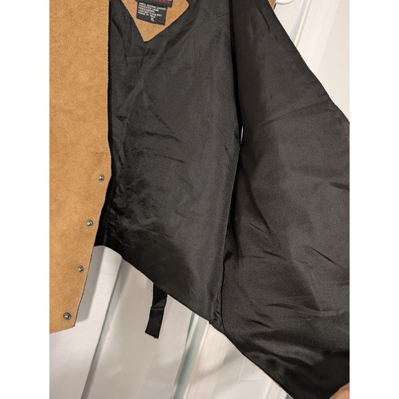 Tribes Suede Tan Leather‎ Vest Mens XL Metal Snaps Lined Cowboy Western - Picture 8 of 9